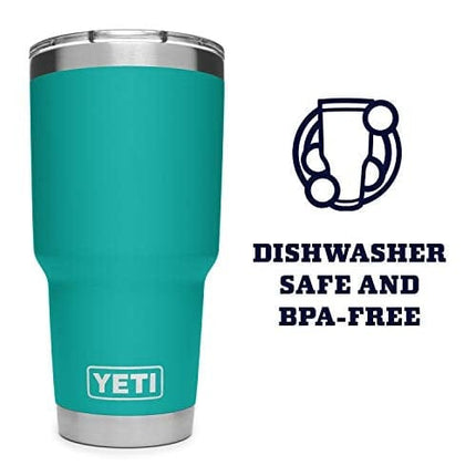 YETI Rambler 30 oz Tumbler, Stainless Steel, Vacuum Insulated with MagSlider Lid, Aquifer Blue