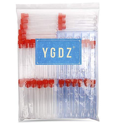 Test Tubes with Rack, YGDZ 50pcs Plastic Test Tube Vial Holder Rack, 16x100mm Clear Candy Test Tubes with Caps for Party Decoration