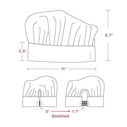 Yotache Chef Apron Set, Chef Hat and Kitchen Apron Adult Adjustable White Apron Baker Costume for Men and Women, 1 Set (33"L x 26"W)