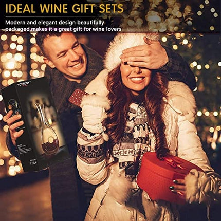 YOXSUNY Wine Decanter with Cork Stopper and Brush Hand Blown Lead-Free Crystal Glass Snail Shape Wine Carafe, Decanter for Wine Great Gift for Wine Lovers,…