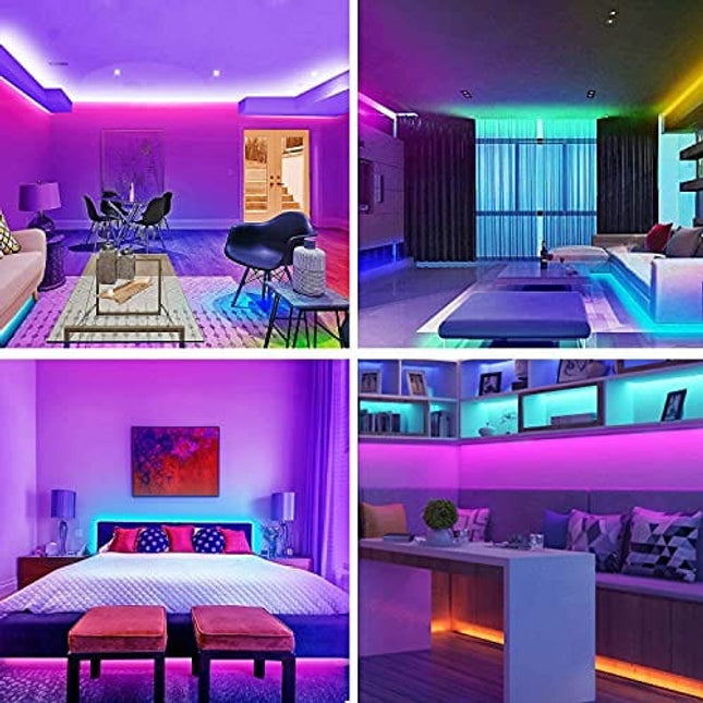 LED Strip Lights, 65ft Smart Rope Light Strips with 44-Key Remote, RGB 5050 Color Changing Music Sync Led Strip, Phone App Control Led Lights for Bedroom, Living Room Home Christmas Party Decoration