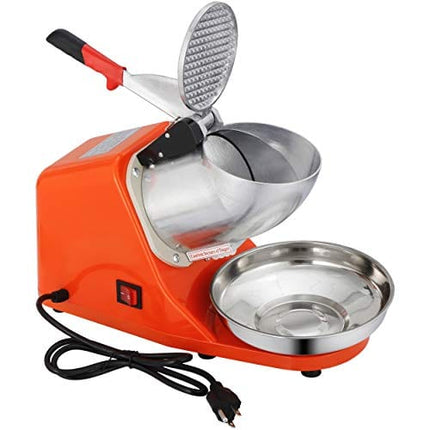 ZENY Electric Ice Crushers 300W 2000r/min w/Stainless Steel Blade Shaved Ice Snow Cone Maker Kitchen Machine (Orange)