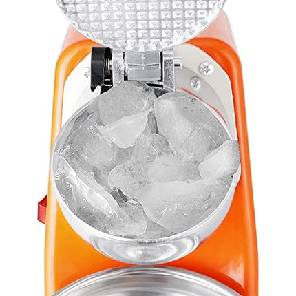 ZENY Electric Ice Crushers 300W 2000r/min w/Stainless Steel Blade Shaved Ice Snow Cone Maker Kitchen Machine (Orange)