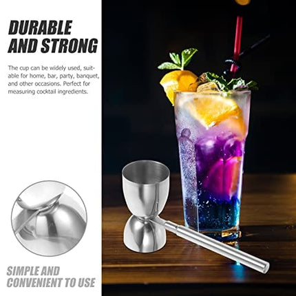 Zerodeko Double Cocktail Jiggers Stainless Steel Measuring Jigger with Handle Shot Measure Jigger Cocktail Measuring Cup for Bartending 30/60ml