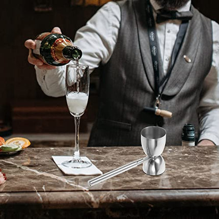 Zerodeko Double Cocktail Jiggers Stainless Steel Measuring Jigger with Handle Shot Measure Jigger Cocktail Measuring Cup for Bartending 30/60ml