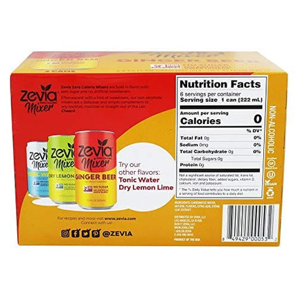 ZEVIA MIXER GNGR BEER 0CAL, 7.5 Fl Oz (Pack of 6)