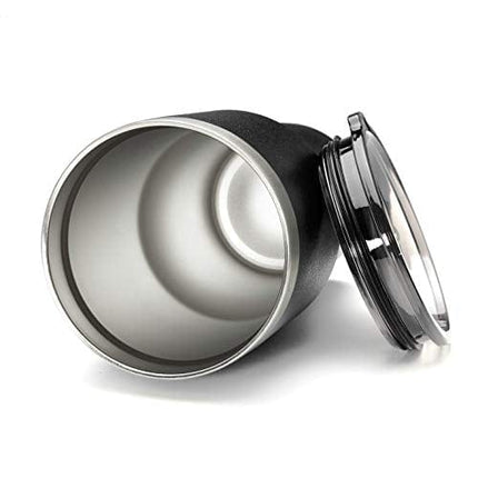 Zibtes 30oz Insulated Tumbler With Lids and Straws, Stainless Steel Double Vacuum Coffee Tumbler Cup, Powder Coated Travel Mug for Home, Office, Travel, Party (Black 1 pack)