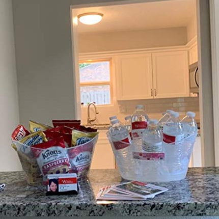 Zilpoo 4 Pack - Plastic Oval Storage Tub, 4.5 Liter Wine, Beer Bottle Drink Cooler, Parties Ice Bucket, Party Beverage Chiller Bin, Baskets, Clear