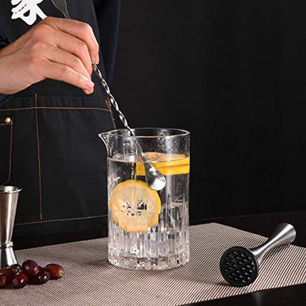 Stainless Steel Muddler For Cocktails,Mixing Spoon and Measuring Jigger,Professional Bar Tools,10-inch Bar Muddler For Making Mojitos,Margaritas and Other Fruit Based Drinks.