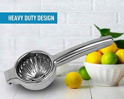 Lemon Squeezer Stainless Steel with Premium Quality Heavy Duty Solid Metal Squeezer Bowl - Large Manual Citrus Press Juicer and Lime Squeezer Stainless Steel - by Zulay Kitchen