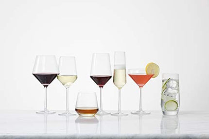Schott Zwiesel Tritan Crystal Glass Pure Stemware Collection Champagne Flute with Effervescence Points, 7.3-Ounce, Set of 6