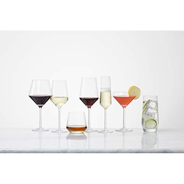 Schott Zwiesel Tritan Crystal Glass Pure Stemware Collection Champagne Flute with Effervescence Points, 7.3-Ounce, Set of 6