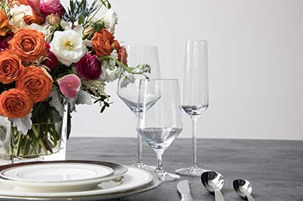 Schott Zwiesel Tritan Crystal Glass Pure Stemware Collection Champagne Flute with Effervescence Points, 7.3-Ounce, Set of 6