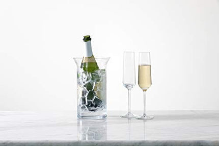 Schott Zwiesel Tritan Crystal Glass Pure Stemware Collection Champagne Flute with Effervescence Points, 7.3-Ounce, Set of 6