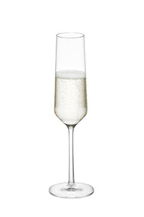 Schott Zwiesel Tritan Crystal Glass Pure Stemware Collection Champagne Flute with Effervescence Points, 7.3-Ounce, Set of 6