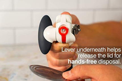 Zyliss - 20362 ZYLISS Lock N' Lift 7" Manual Handheld Can Opener with Locking Mechanism, White/Gray