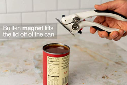 Zyliss - 20362 ZYLISS Lock N' Lift 7" Manual Handheld Can Opener with Locking Mechanism, White/Gray