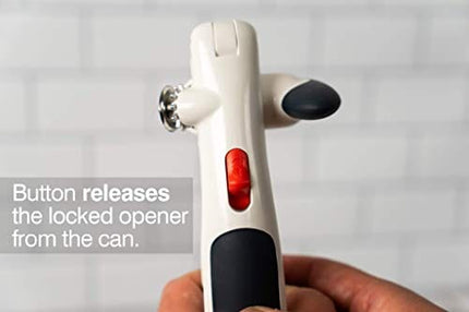 Zyliss - 20362 ZYLISS Lock N' Lift 7" Manual Handheld Can Opener with Locking Mechanism, White/Gray